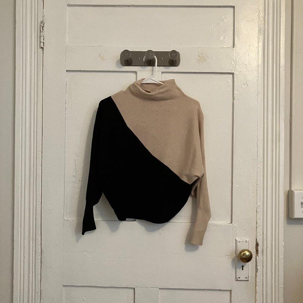Mock Neck Philosophy Sweater with Raglan Sleeves